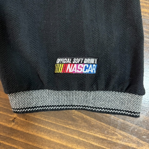 VANTAGE Polo Shirt Mens XL Black Coca Cola NASCAR Embroidered 100% Cotton - Picture 5 of 7